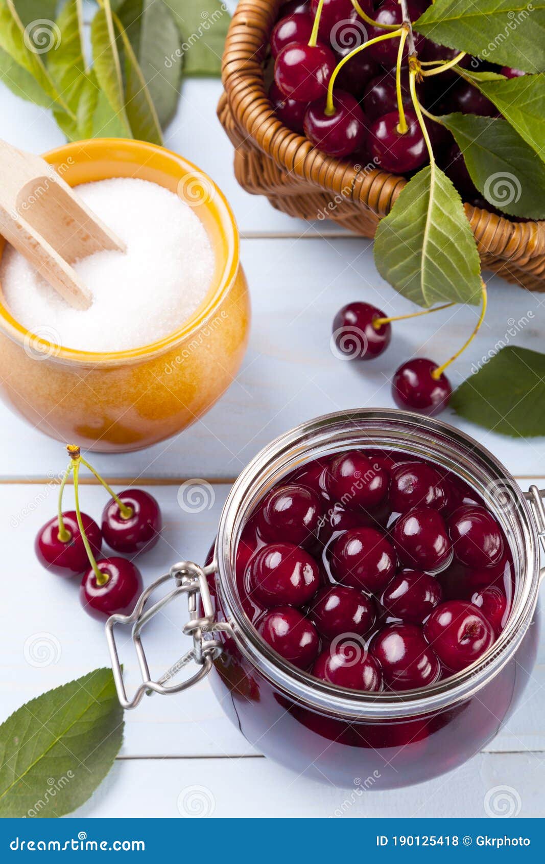 Homemade cherry compote stock photo. Image of preserved 190125418