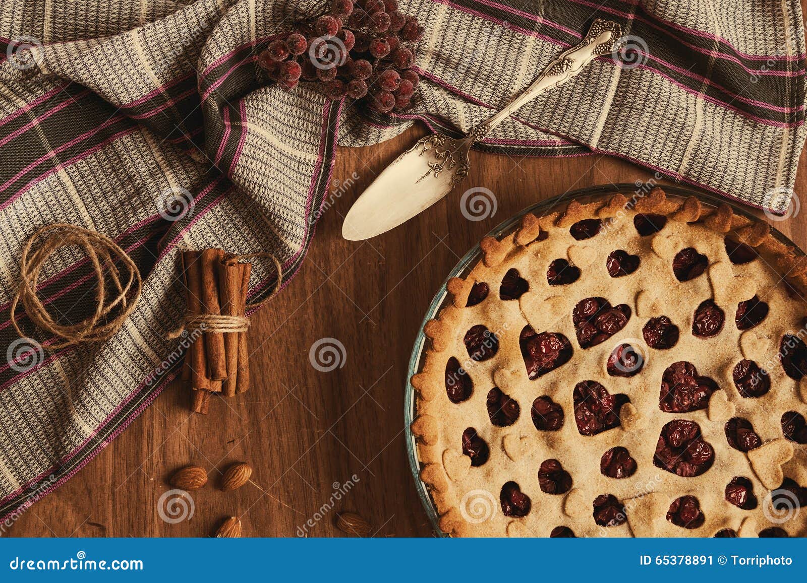 Homemade Cherry Pie on Rustic Background Stock Image Image of fresh