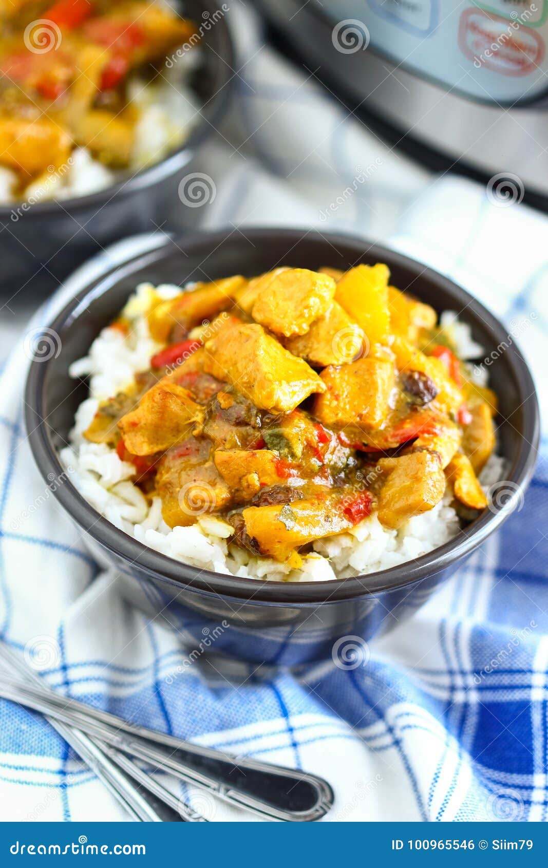 Pressure Cooker Chicken Curry Stock Photo - Image of cooking, healthy