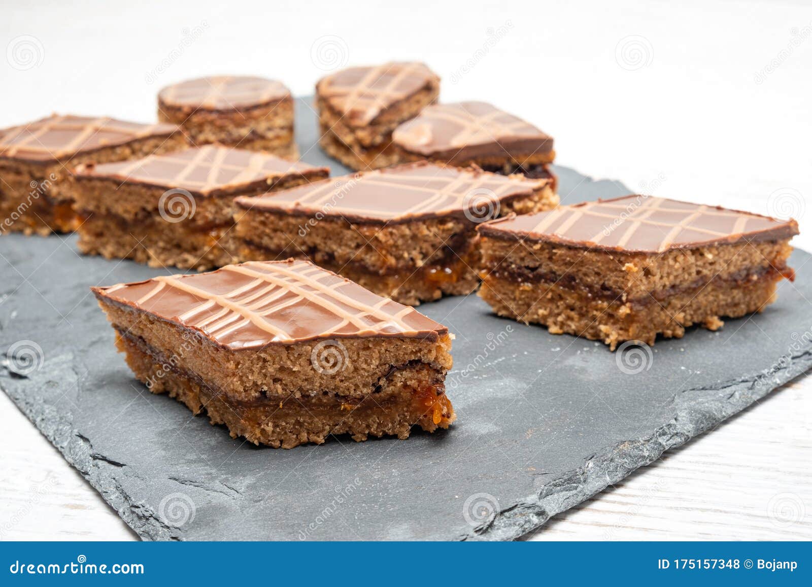 Homemade Chocolate and Jam Cake Stock Photo Image of cream, cake 175157348