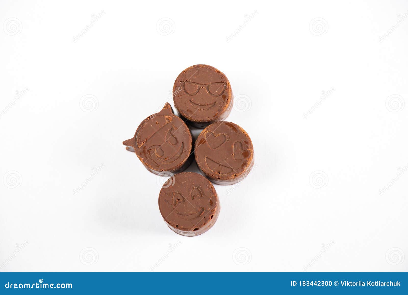 Homemade Chocolate Smiles in the Form of Smiles on an Isolated ...