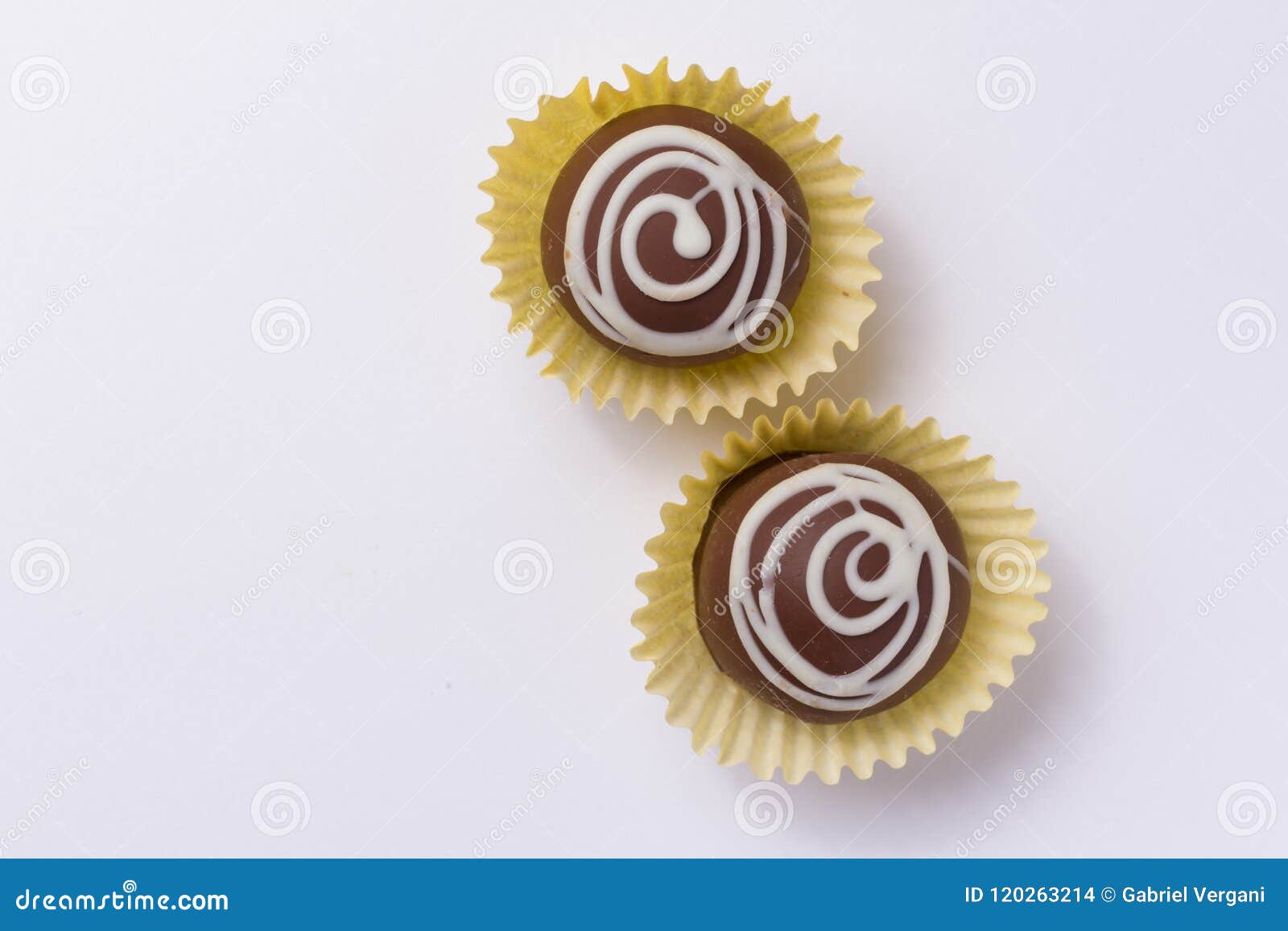homemade chocolate truffle. flat lay  of candy ball. macr