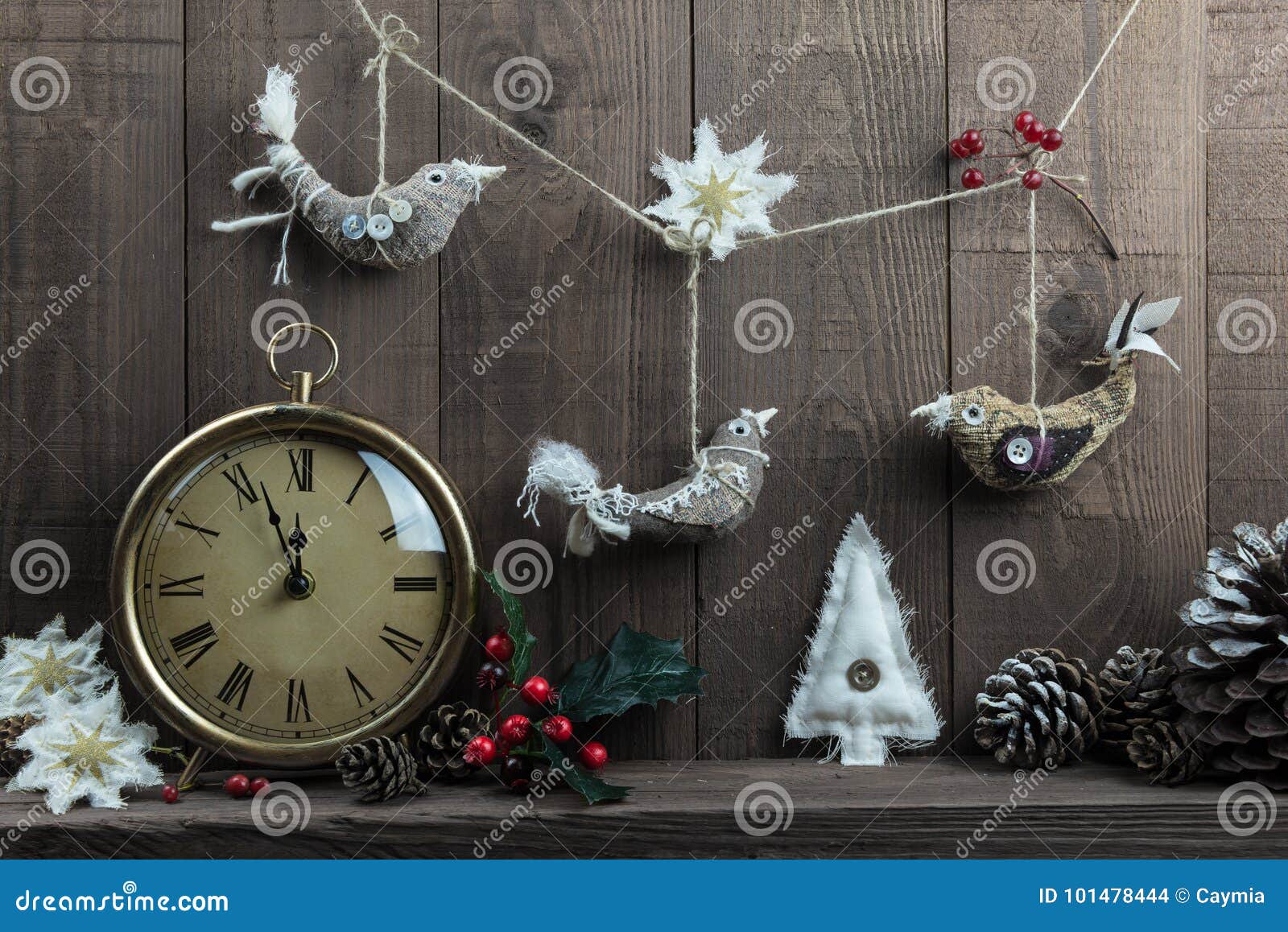 Christmas ornaments handmade nostalgic clocks