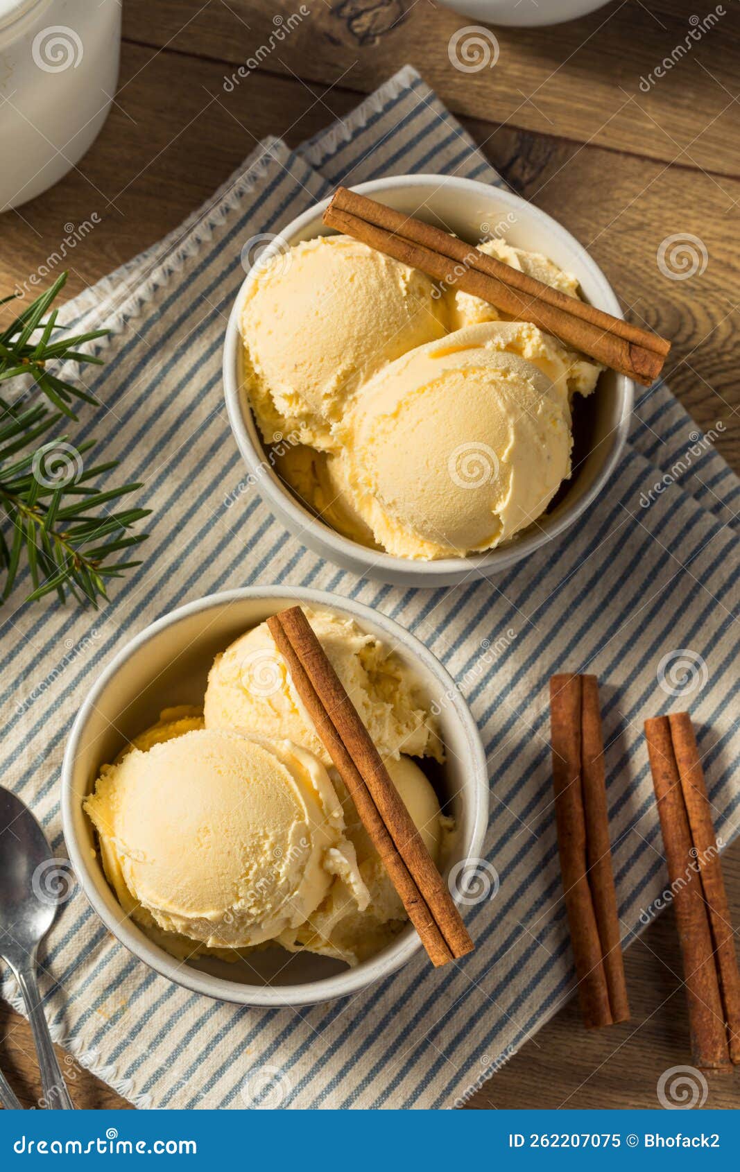 Homemade Christmas Eggnog Ice Cream Stock Image Image of delicious