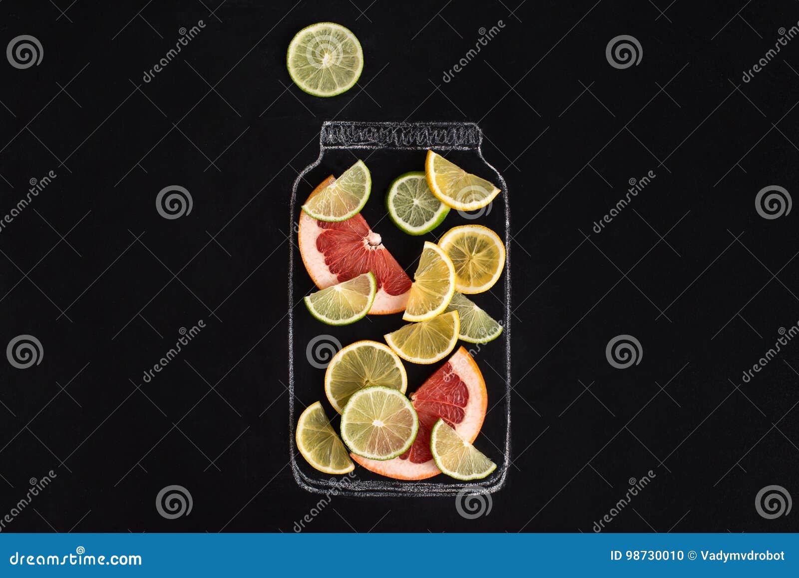 Homemade Citrus Fruit Jam in Hand Drawn Jar Stock Photo Image of