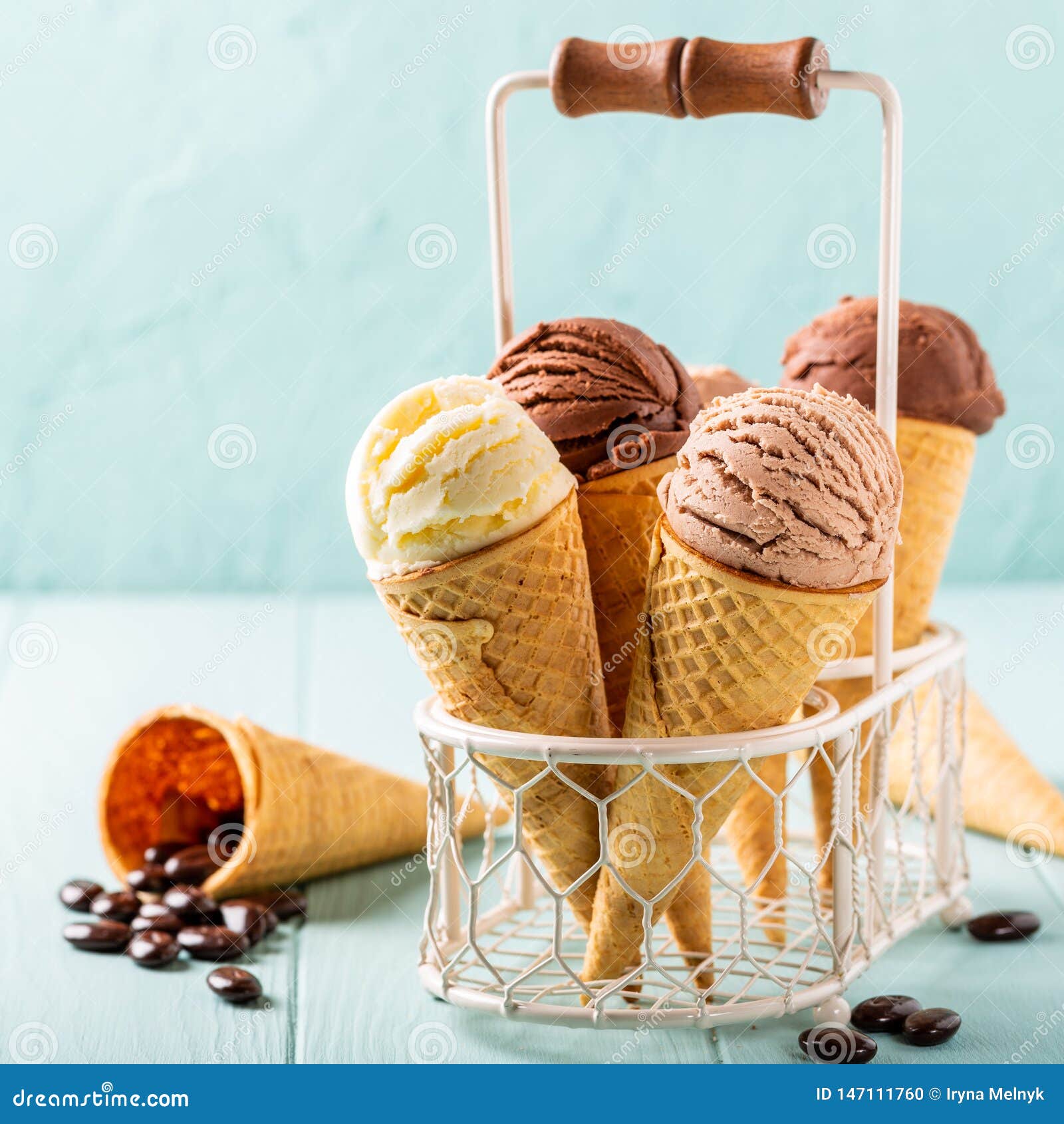 Homemade Coffee And Chocolate Ice Cream Stock Photo ...