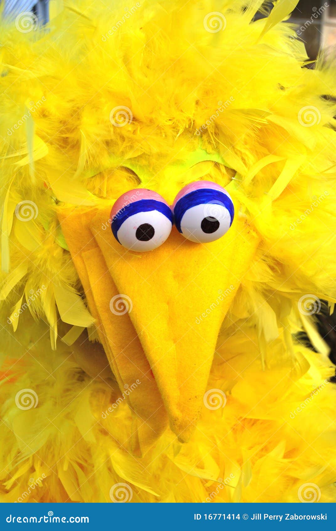 Homemade Costume Resembling Big Bird Stock Photo Image of head, pink