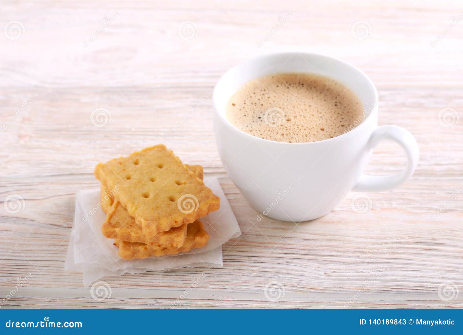 Homemade Crackers and Cup of Coffee Stock Image - Image of biscuits ...