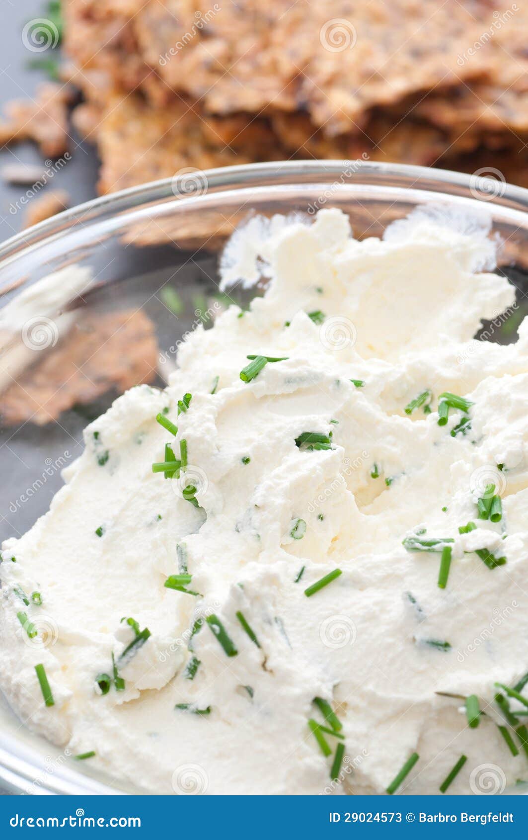 Homemade Cream Cheese stock image. Image of bowl, chive 29024573