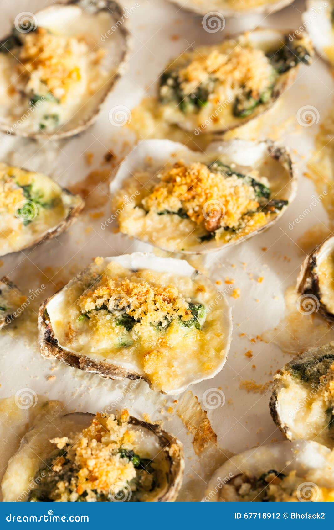 Homemade Creamy Oysters Rockefeller Stock Photo - Image of plate ...