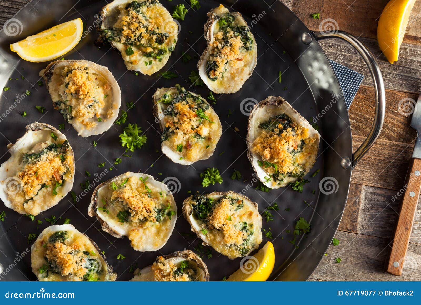 Homemade Creamy Oysters Rockefeller Stock Image Image of parmesan