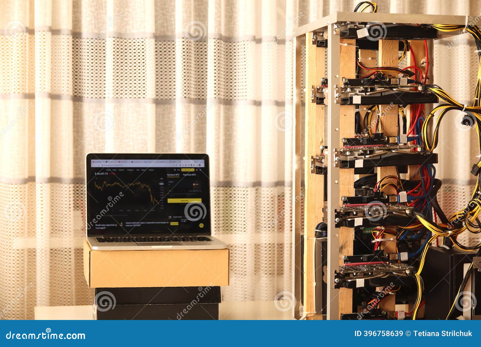 A Homemade Crypto Mining Rig, Built from Various Computer Components in a  Makeshift Farm. the Intricate Construction is Stock Image - Image of  cryptocurrency, homemade: 396758639