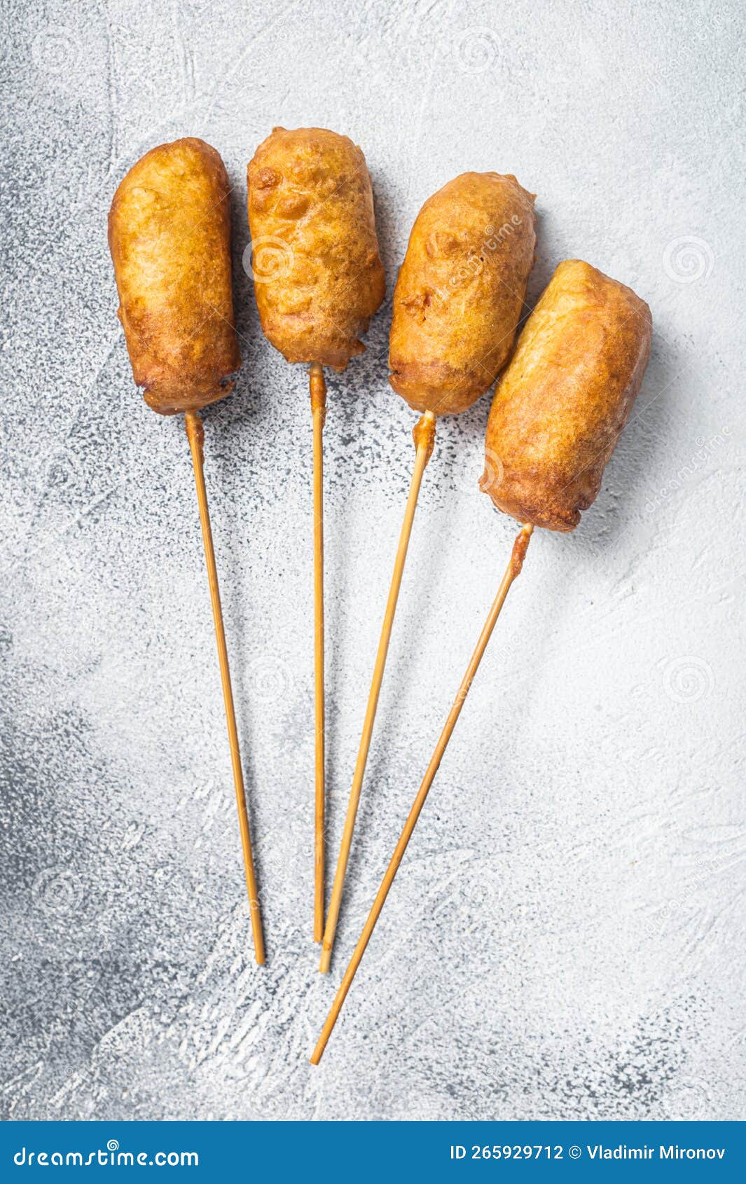 Homemade Deep Fried Corn Dogs. White Background Stock Photo Image of homemade, corn 265929712