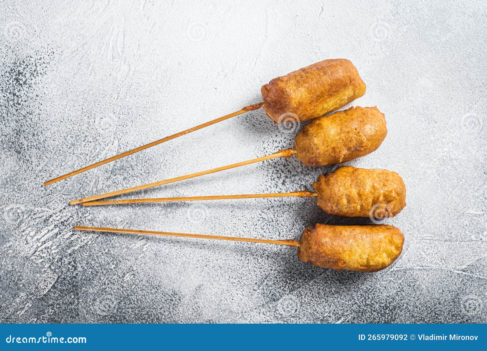 Homemade Deep Fried Corn Dogs. White Background Stock Photo Image of