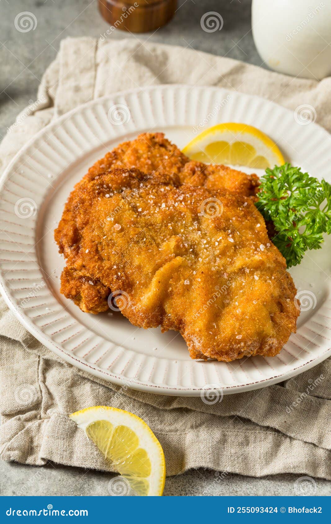Homemade Deep Fried German Pork Schnitzel Stock Photo Image of chop