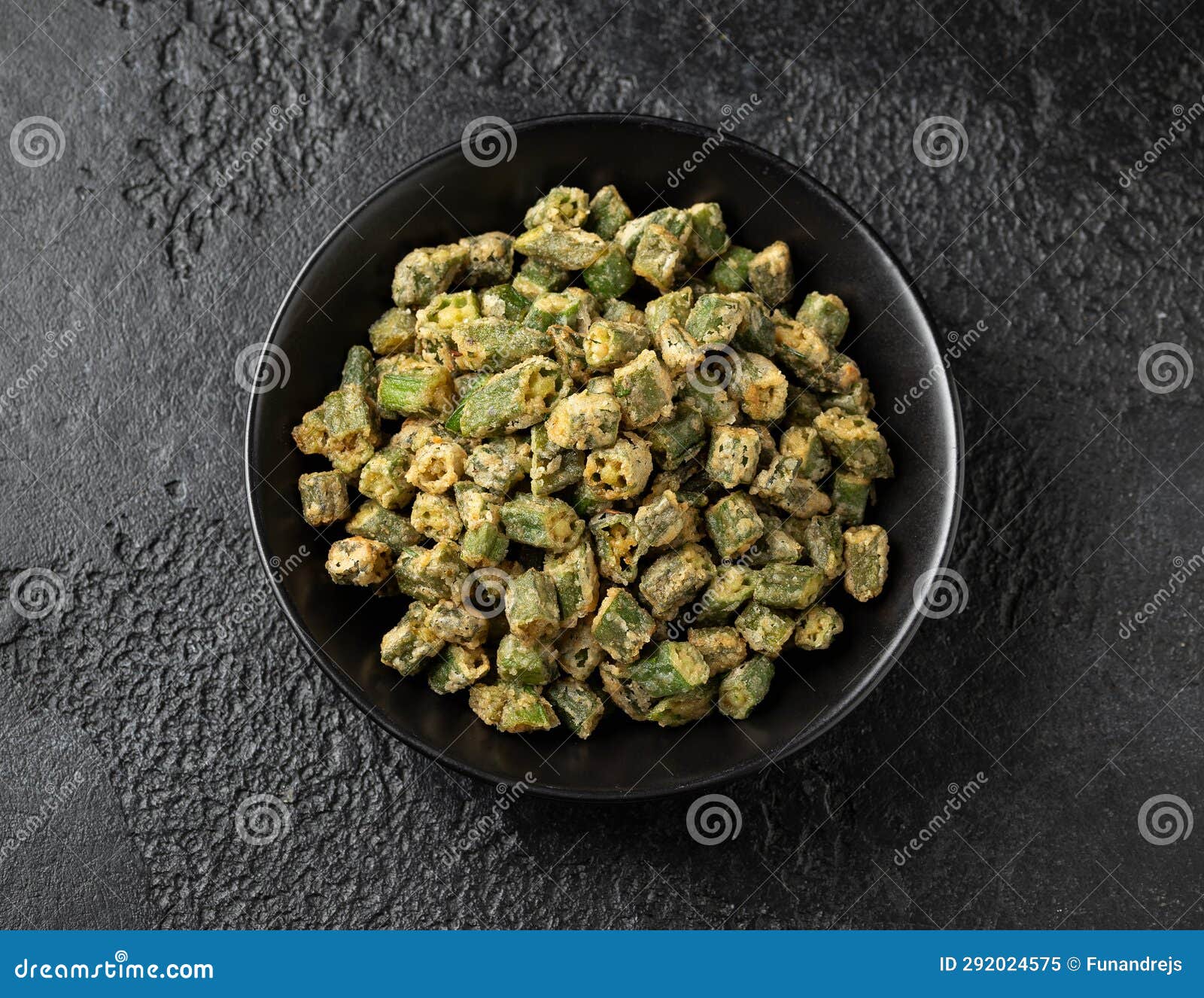 Homemade Deep Fried Okra with Herbs and Spices. Stock Image Image of