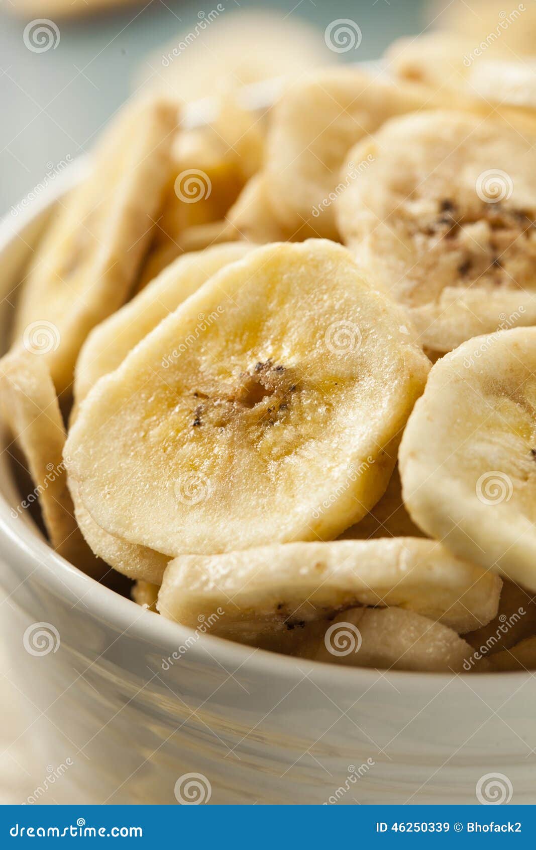 Homemade Dehydrated Banana Chips Stock Image Image of nutrition