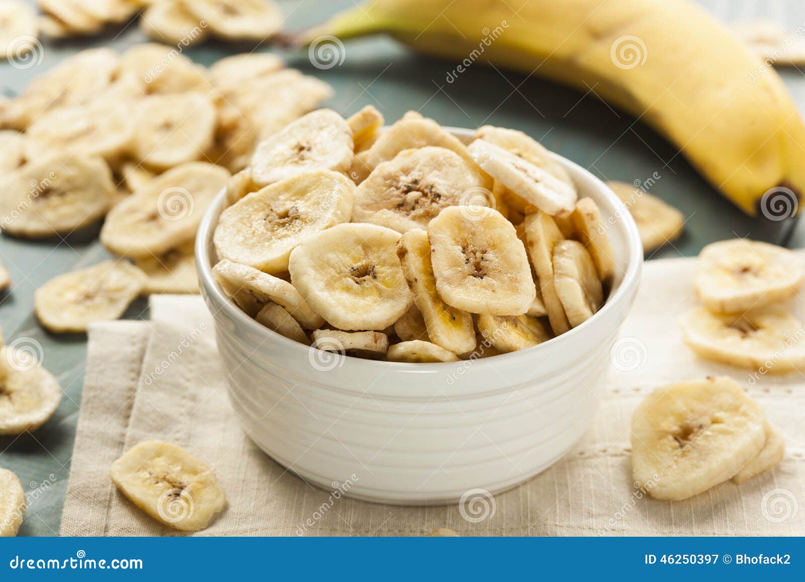 Homemade Dehydrated Banana Chips Stock Image Image of delicious