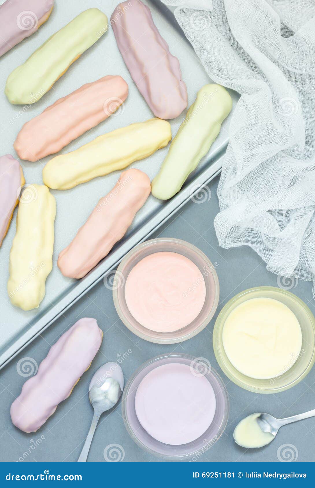 Eclairs Pastel Color Icing Stock Photos Free & RoyaltyFree Stock