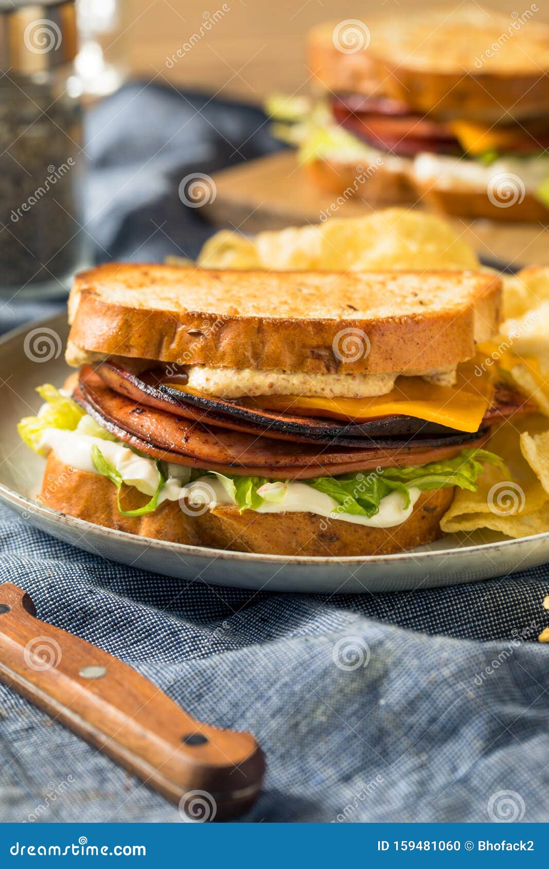 homemade fried bologna sandwich