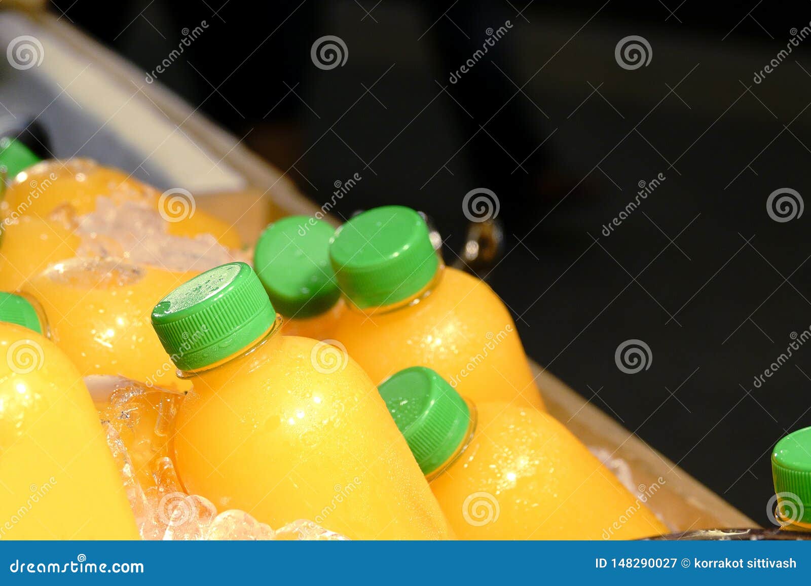 Homemade Fruit Juice in a Plastic Bottle on Ice Stock Image Image of