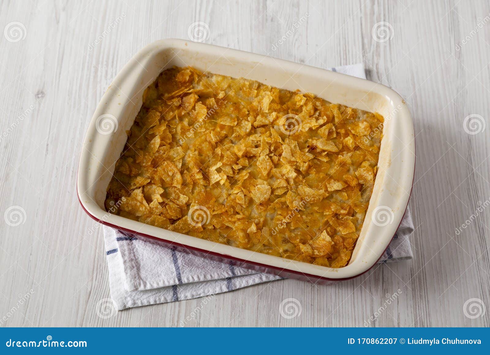 Homemade Funeral Potatoes Casserole in a Dish, Low Angle View Stock Image Image of corn