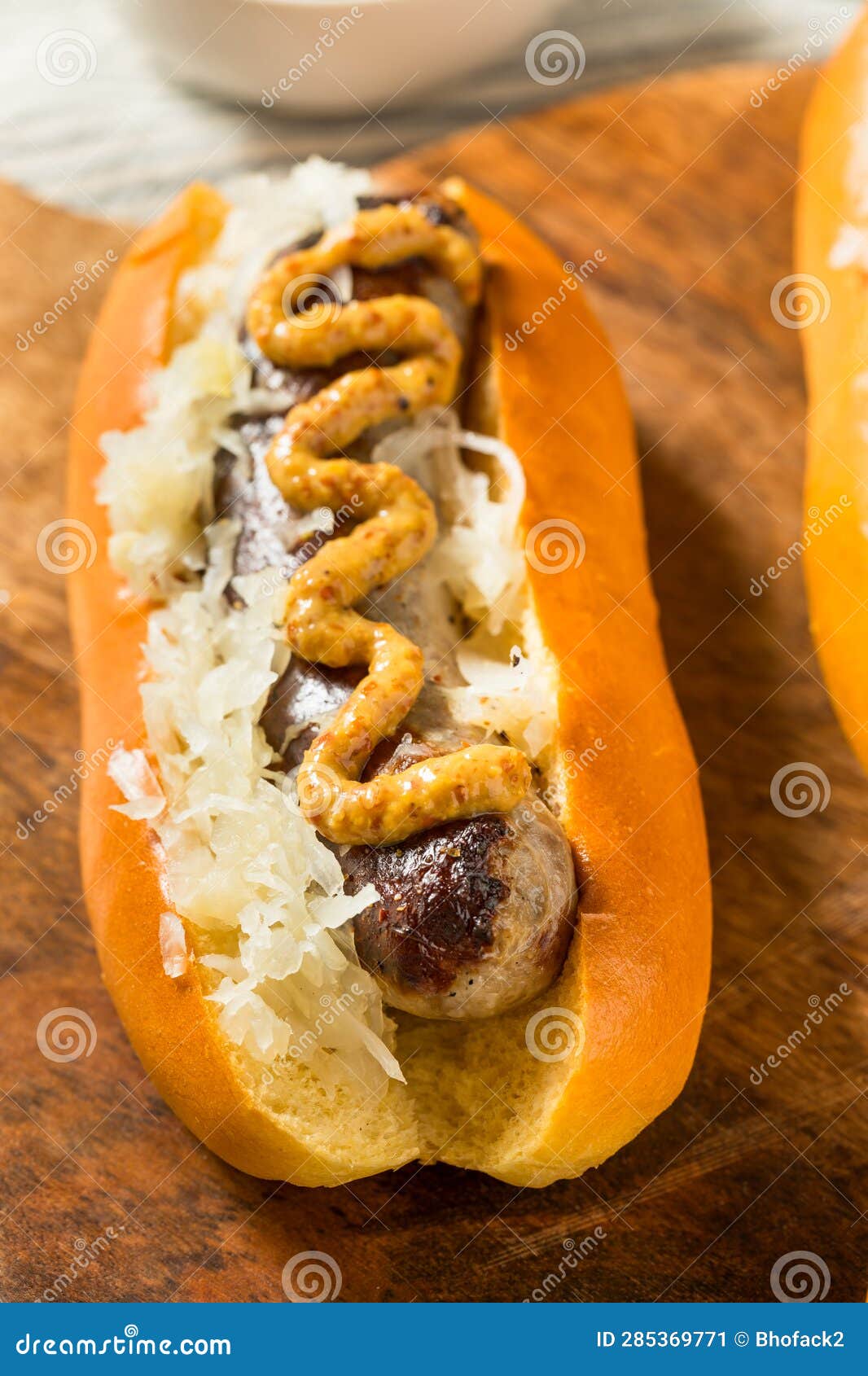 Homemade German Bratwurst Sausage Stock Image Image of mustard, pork