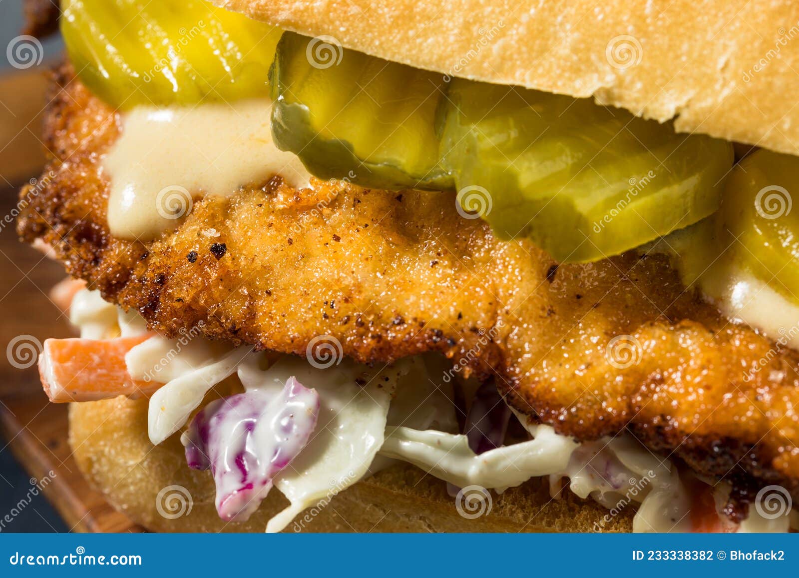 Homemade German Chicken Schnitzel Sandwich Stock Photo Image of