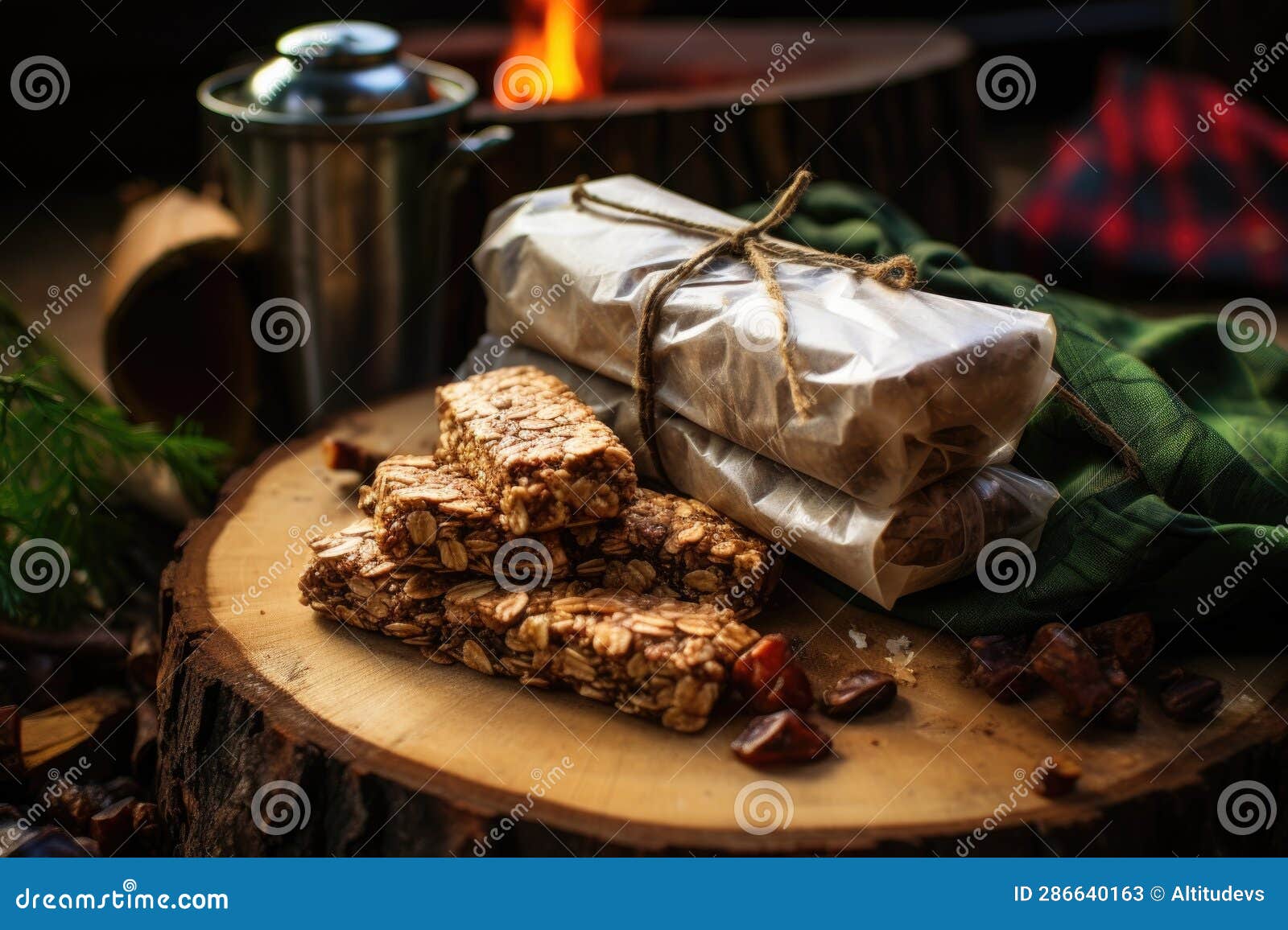 Homemade Granola Bars Packed for a Hiking Trip Stock Illustration