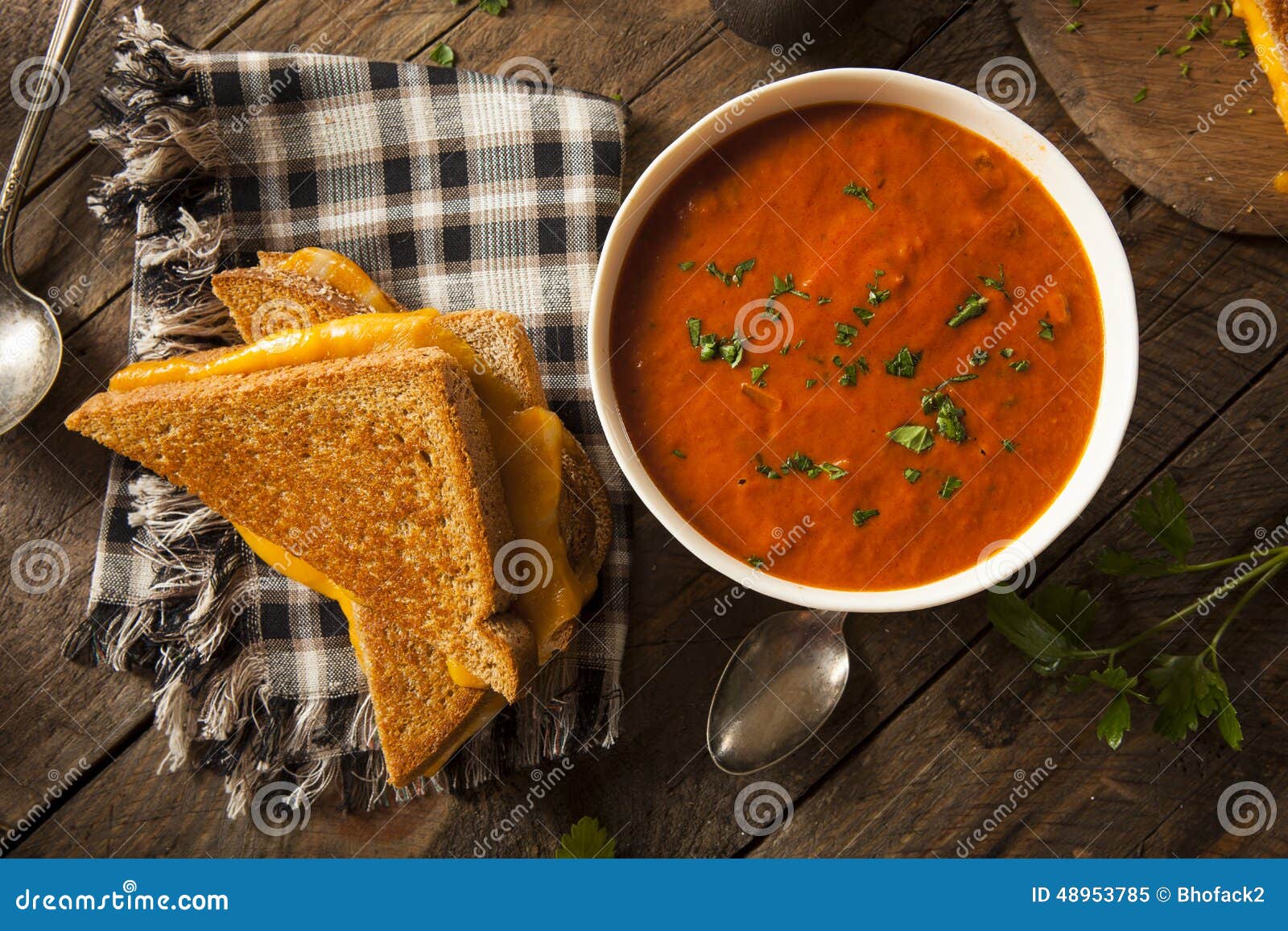 Homemade Grilled Cheese with Tomato Soup Stock Image Image of soup