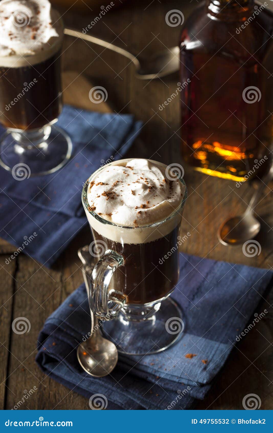 Homemade Irish Coffee with Whiskey Stock Photo Image of black, liquid