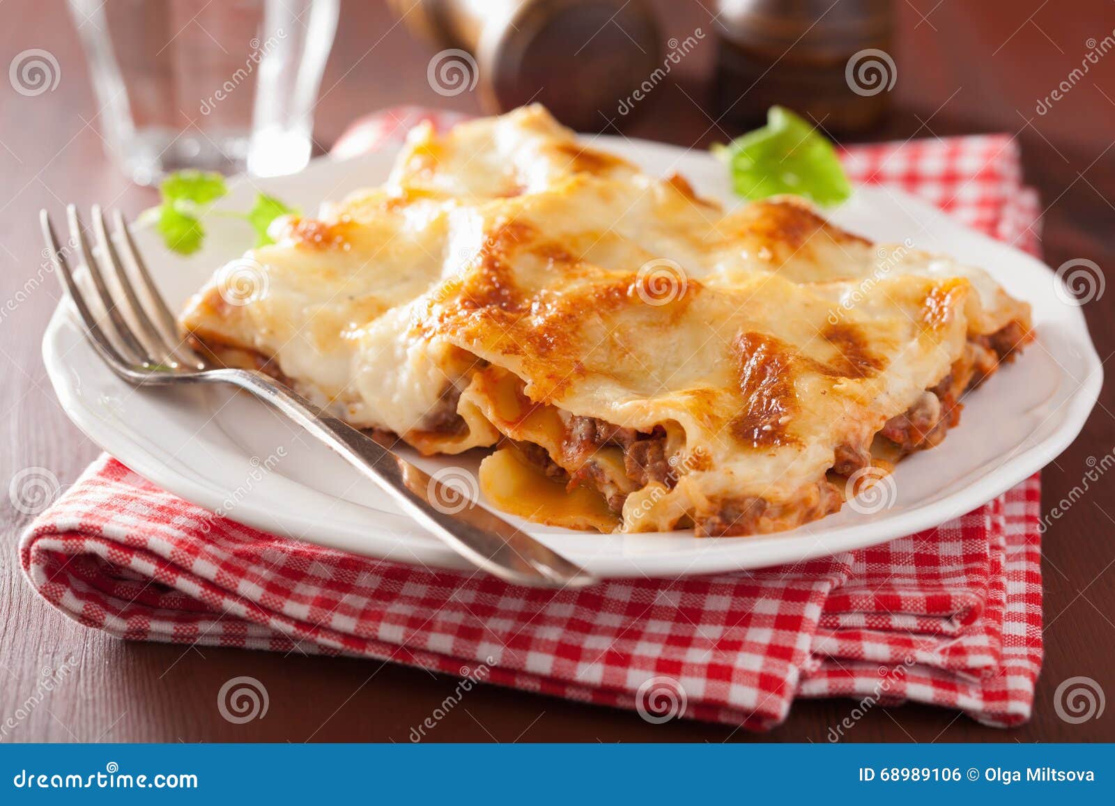 Homemade Italian Lasagna on Plate Stock Photo Image of dish, spice