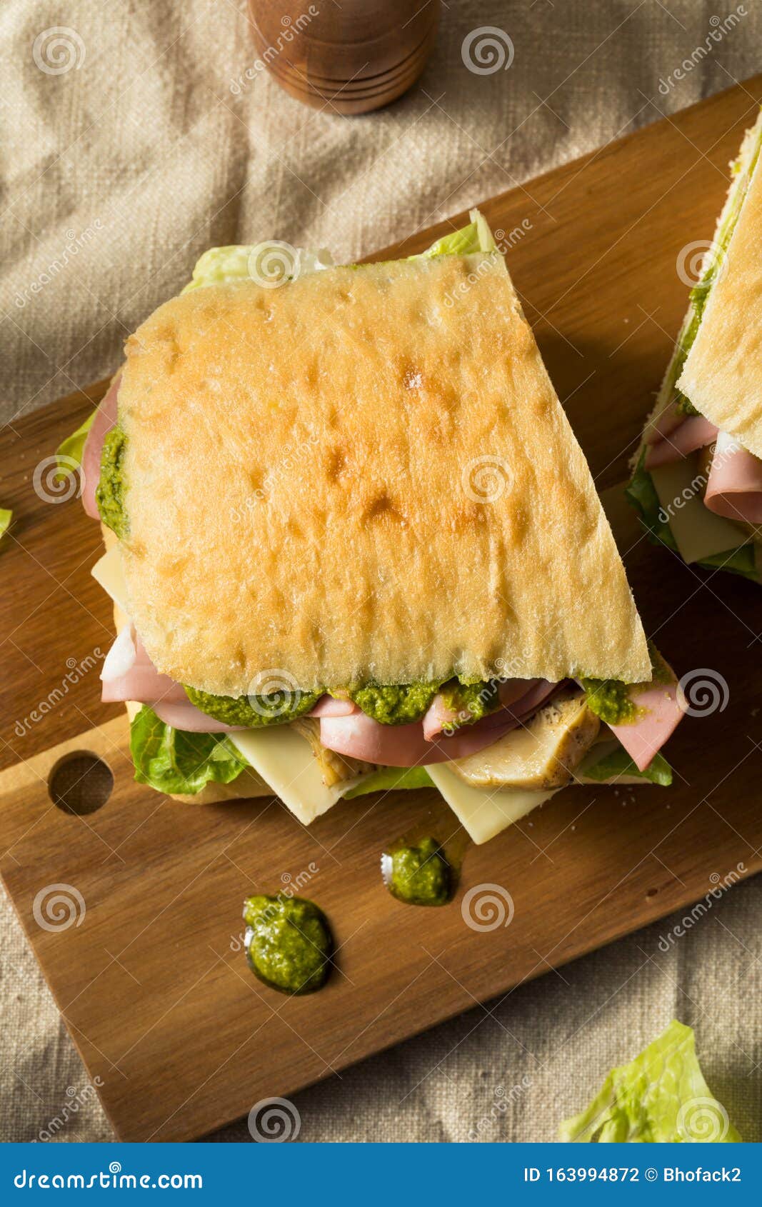 Homemade Italienisch Panino Sandwich Stockfoto - Bild von brötchen ...