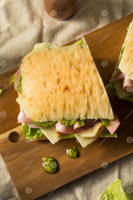 Homemade Italienisch Panino Sandwich Stockfoto - Bild von brötchen ...