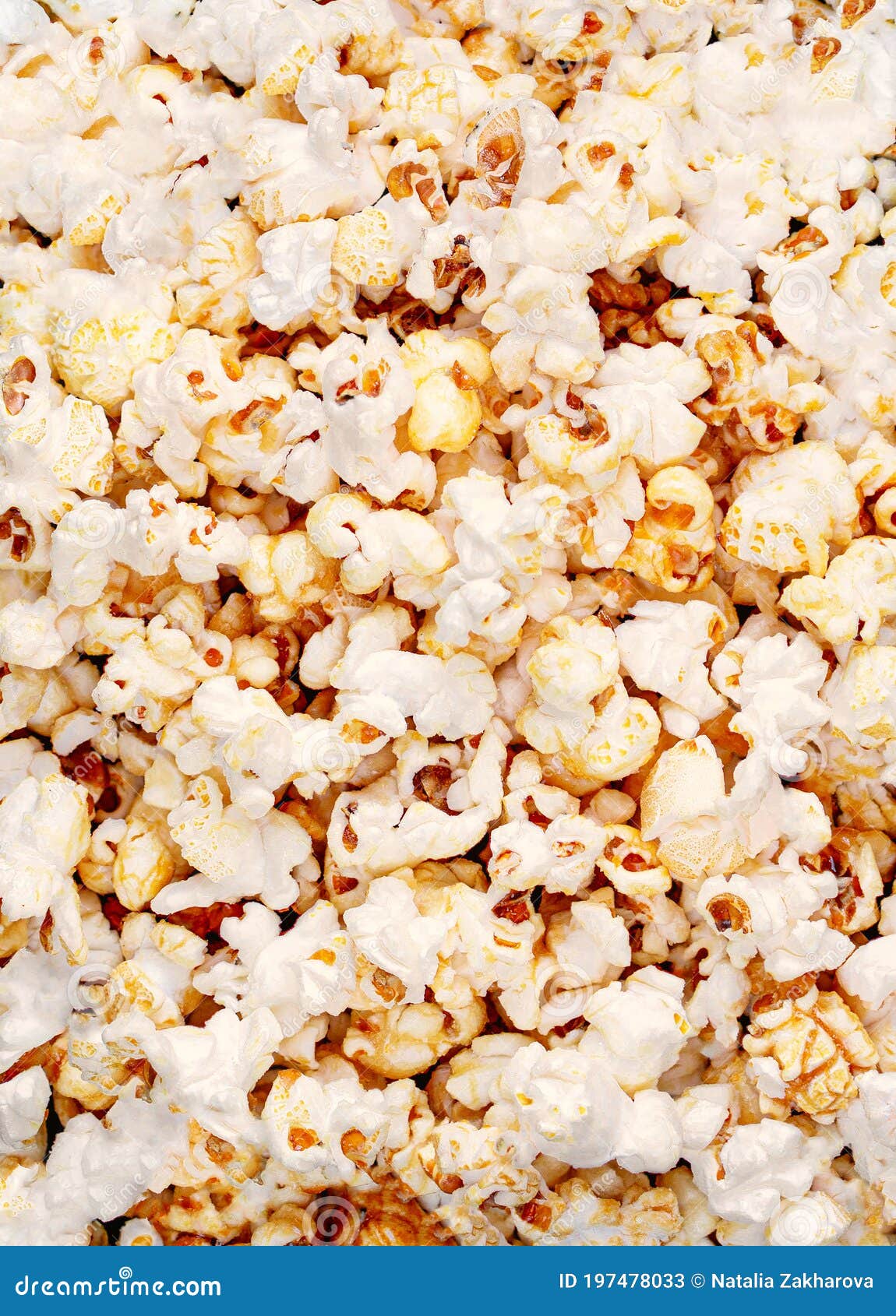 Homemade Kettle Corn Popcorn As Background with Copy Space. Top View