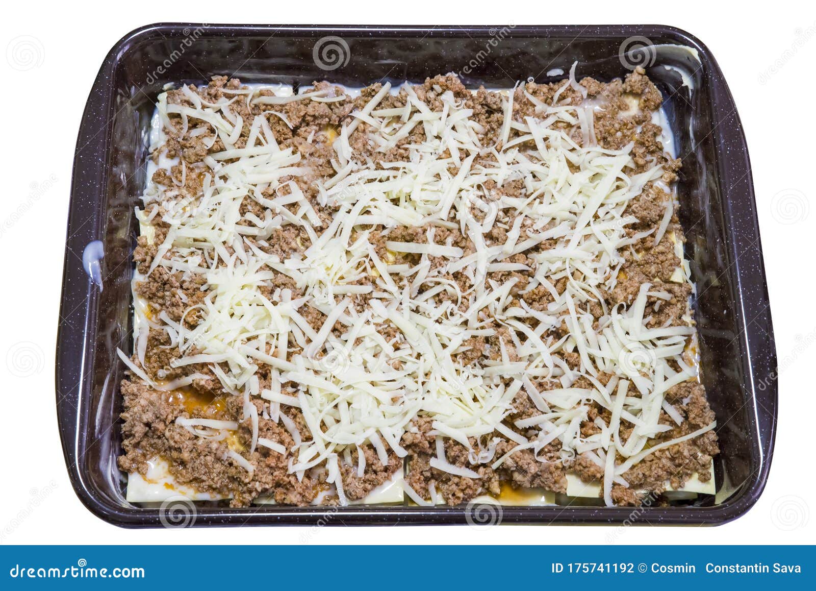 Homemade Lasagna in the Tray Stock Photo Image of ground, filling
