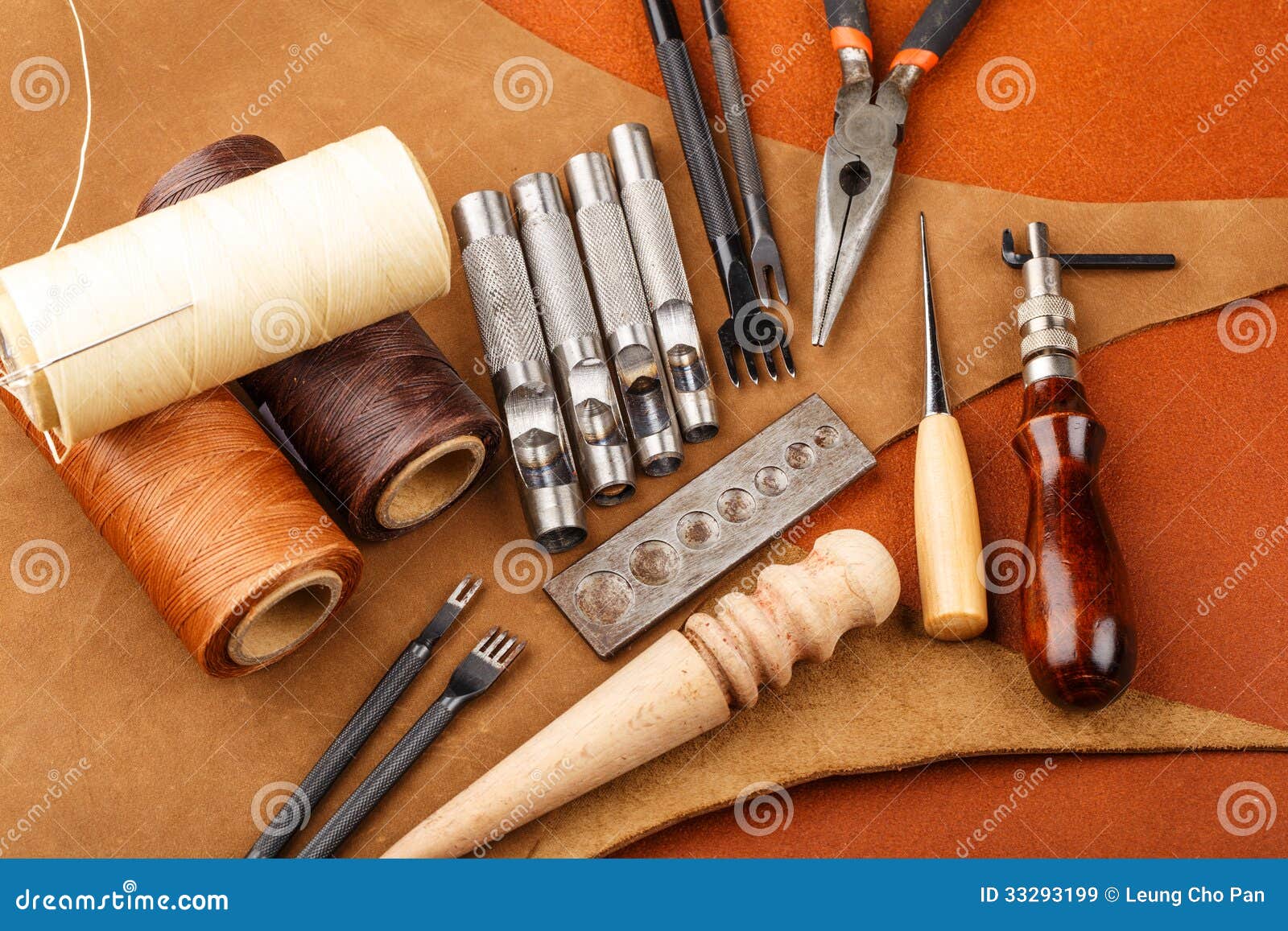 Homemade Leather Craft Tool Stock Image Image of leather, hand 33293199