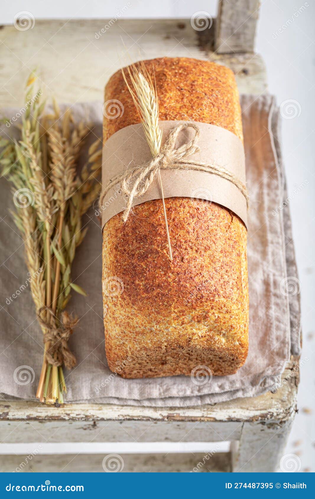 Homemade Loaf of Breads with Grain and Ears Stock Image Image of loaf