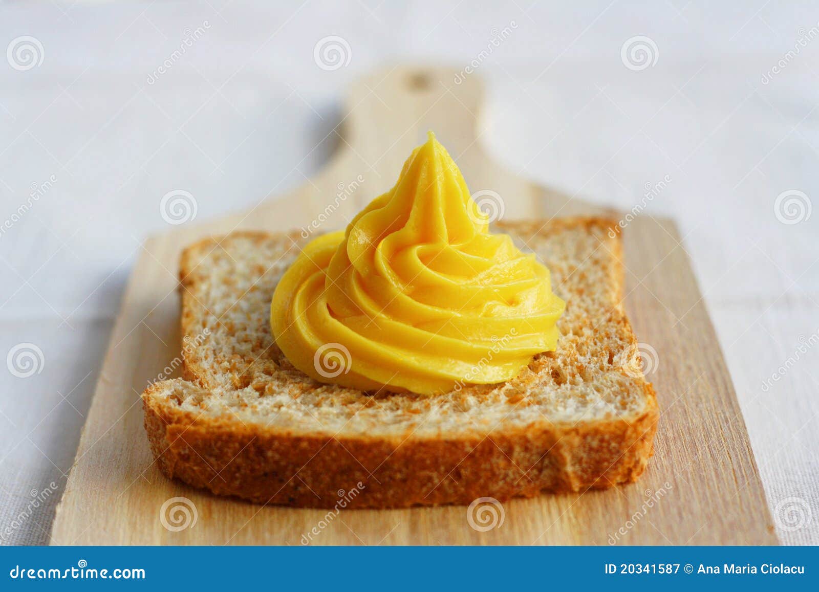 homemade mayonnaise on a slice of integral bread