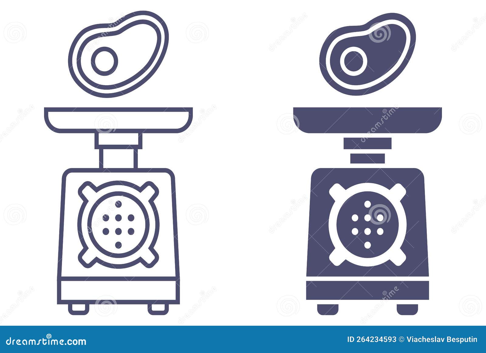Homemade Meat Grinder for Cooking Fresh Minced Meat. Stock Vector