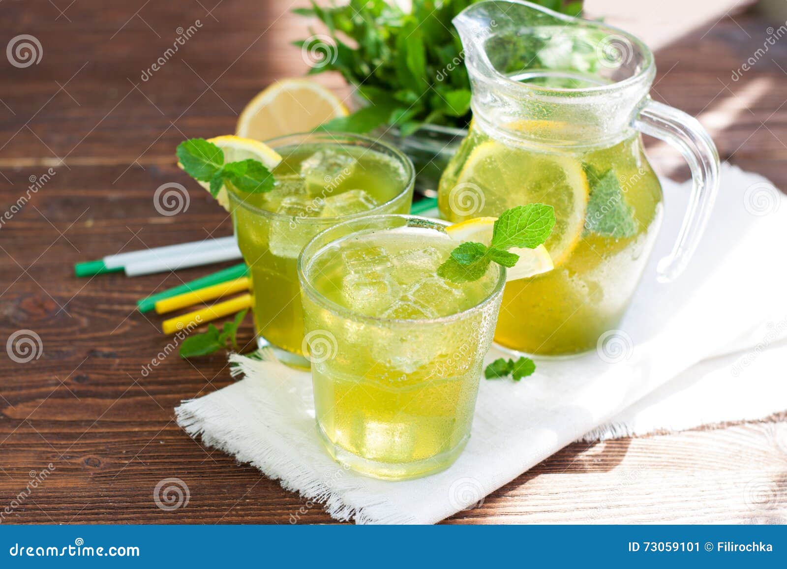 Homemade mint lemonade stock image. Image of healthy 73059101