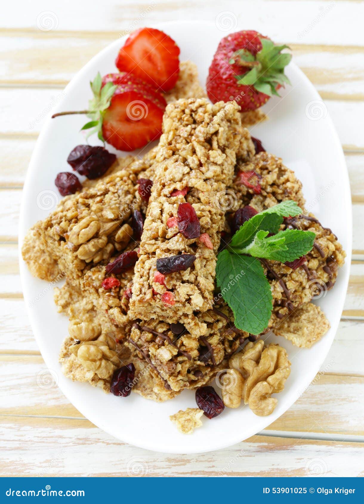 Homemade Muesli Bars with Cranberries, Nuts Stock Image Image of