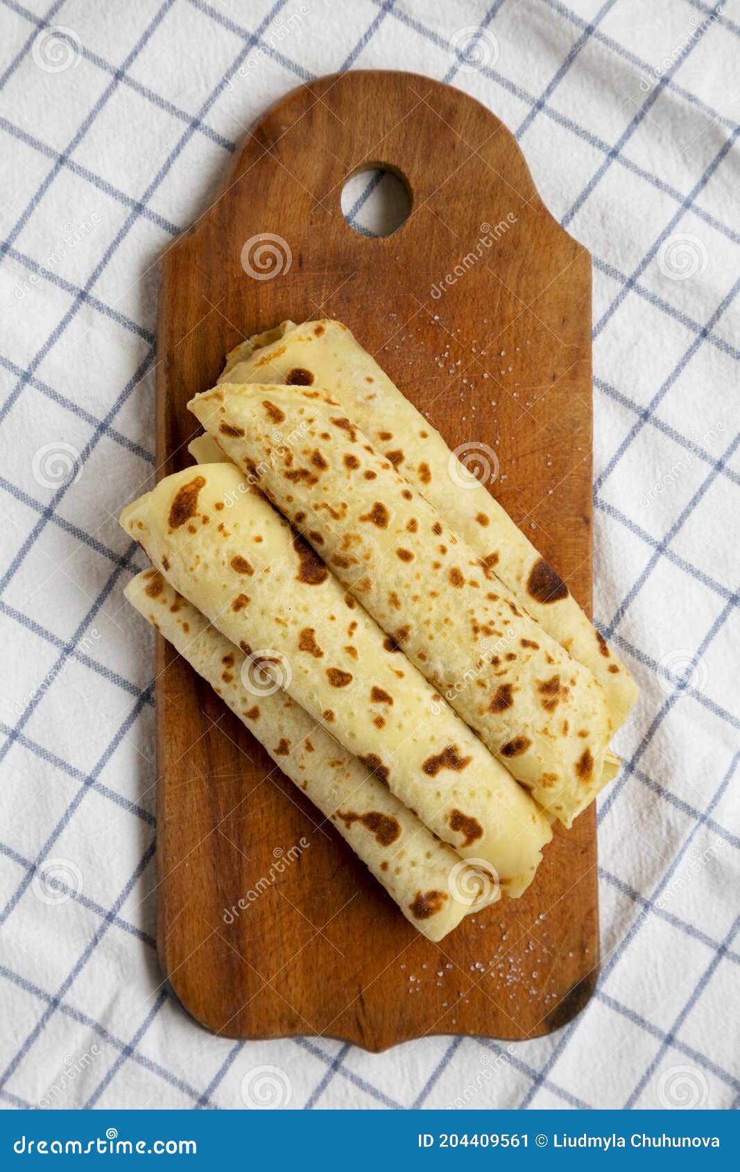 Homemade Norwegian Potato Flatbread Lefse with Butter and Sugar on a ...