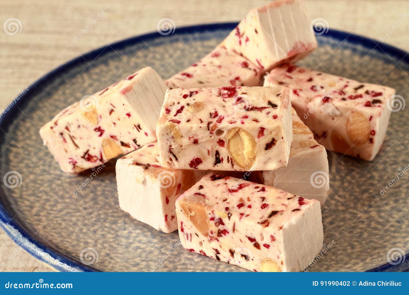 Homemade Nougat with Red Dried Fruit Stock Photo Image of delight