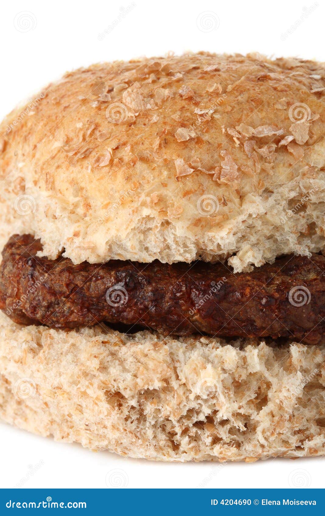 Homemade Oatmeal Hamburger without Vegetables Stock Photo Image of