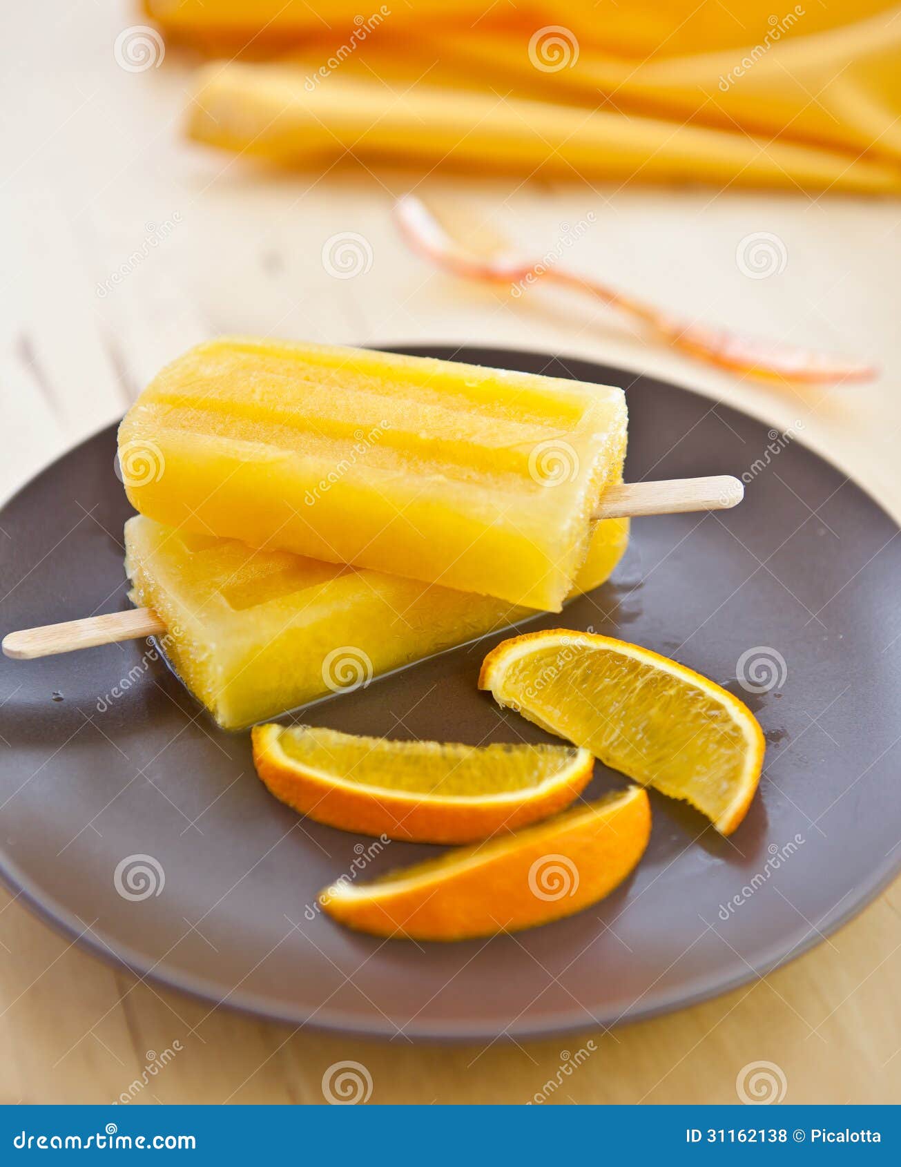 Homemade orange popsicles stock photo. Image of fruit 31162138