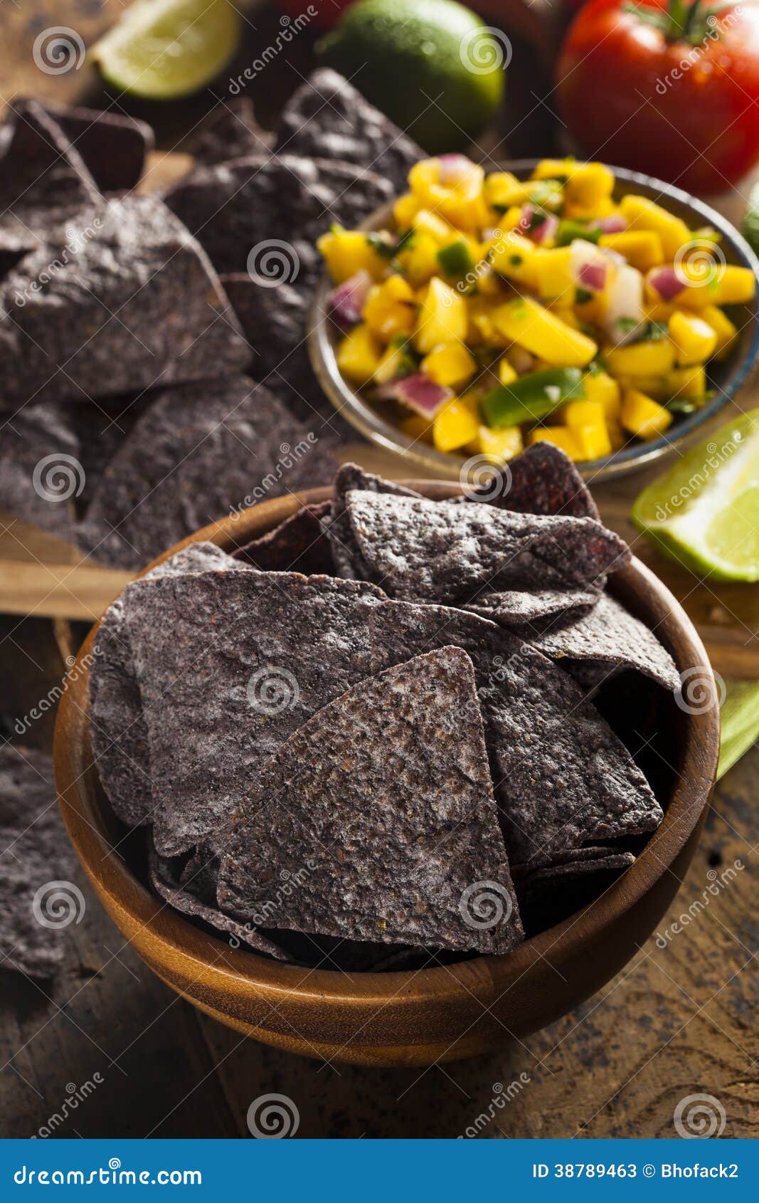 Homemade Organic Blue Corns Chips Stock Image Image of salt, triangle