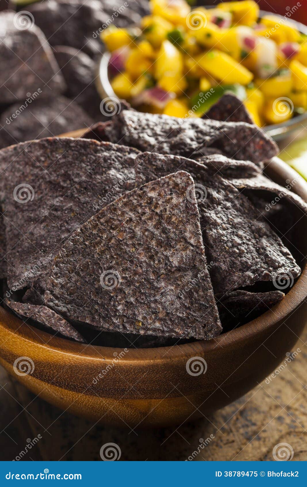 Homemade Organic Blue Corns Chips Stock Image Image of healthy