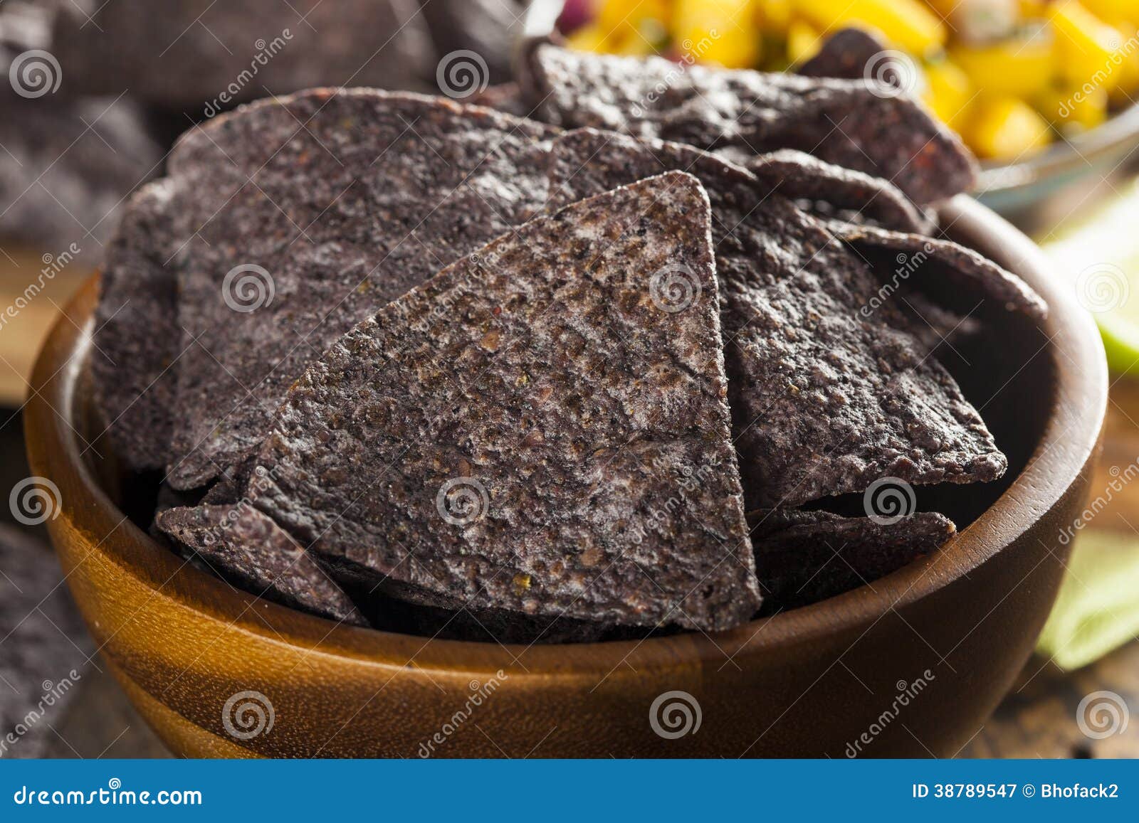 Homemade Organic Blue Corns Chips Stock Image Image of triangle