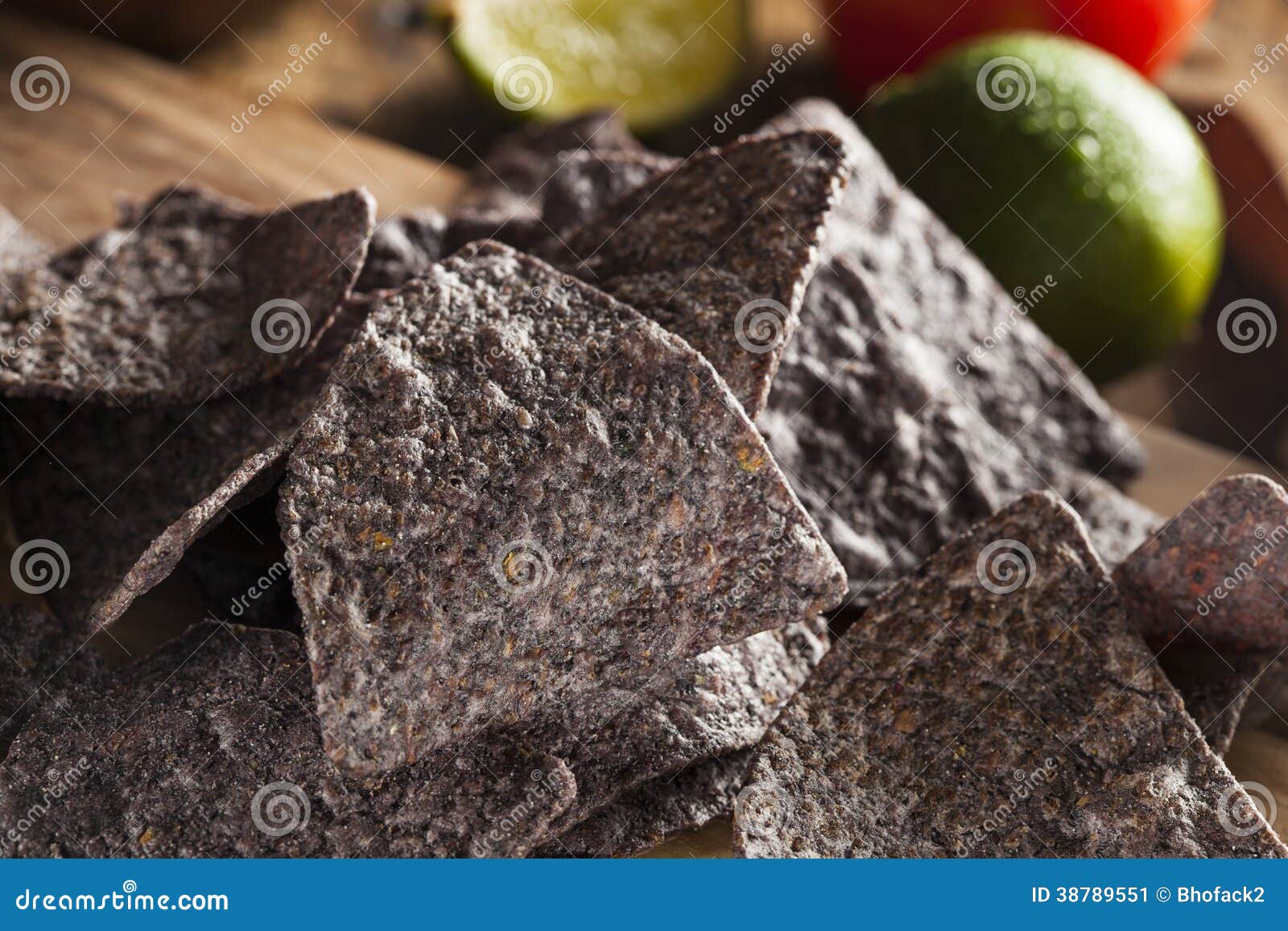 Homemade Organic Blue Corns Chips Stock Image Image of snack, salty